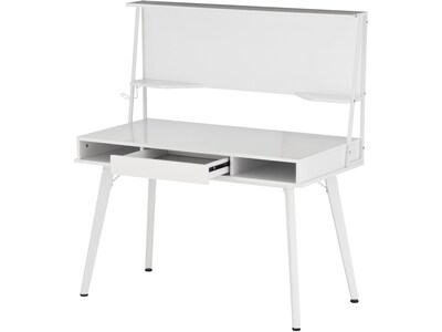 Techni Mobili 47" Computer Desk with Storage and Dry-Erase Whiteboard, White (RTA-4820D-WHT)