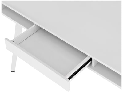Techni Mobili 47" Computer Desk with Storage and Dry-Erase Whiteboard, White (RTA-4820D-WHT)
