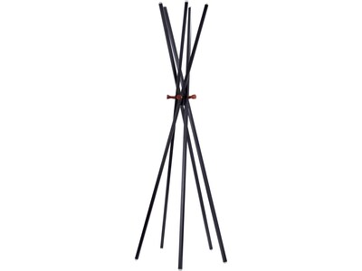 Adesso Andrew Coat Tree, Matte Black/Walnut Ash, Metal (WK2092-01)