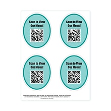 Custom Full Color Repositional Oval Wall & Counter Decals, 4 mil. Vinyl, Set of 4, Sheet Size- 9-1/4