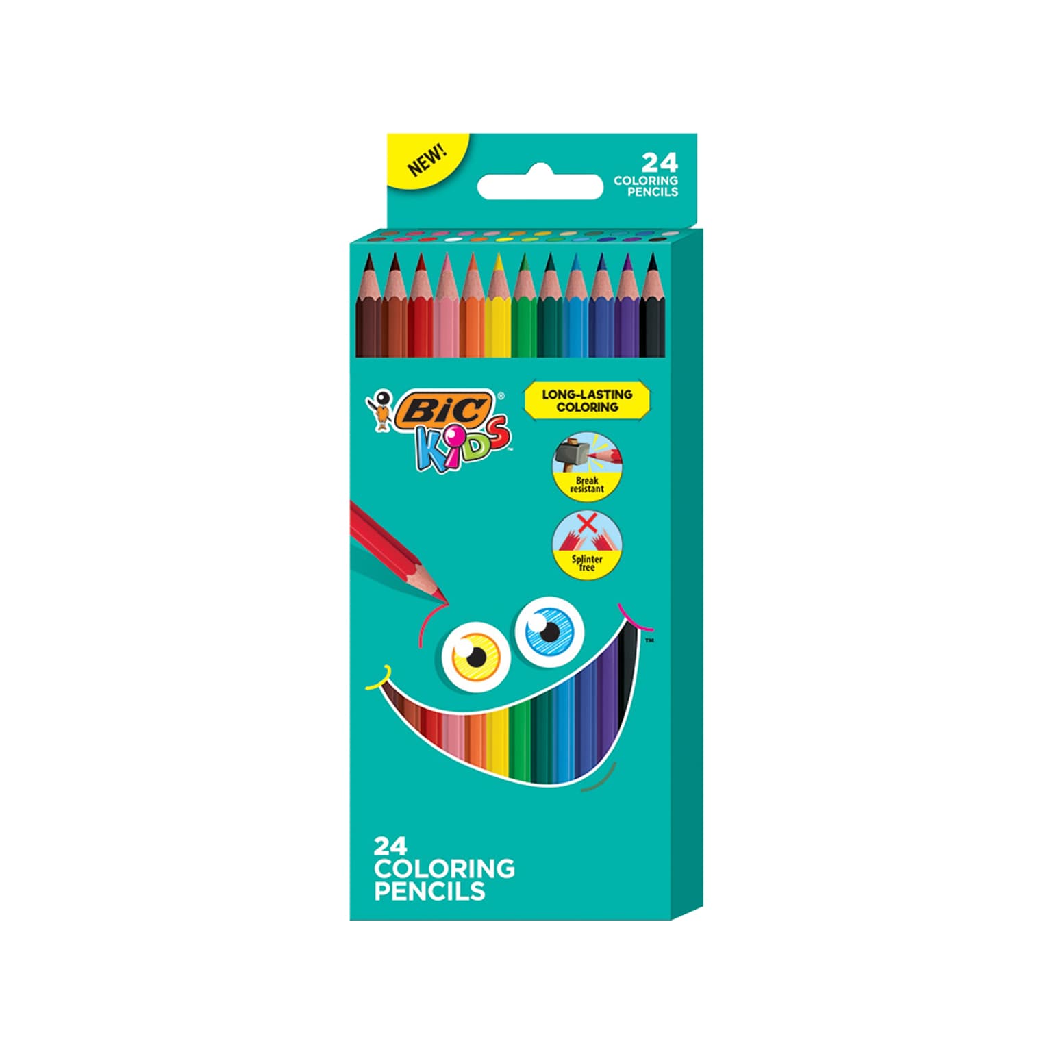 BIC Kids Colored Pencils, Assorted Colors, 24/Pack (BKCP24-AST)