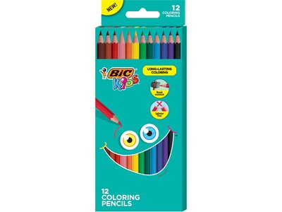 BIC Kids Colored Pencils, Assorted Colors, 12/Pack (BKCP12-AST)