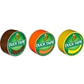 Duck Heavy Duty Duct Tapes, 1.88 x 20 Yds./1.88 x 15 Yds., Brown/Neon Orange/Yellow, 3 Rolls/Pack (DUCKBOY-STP)