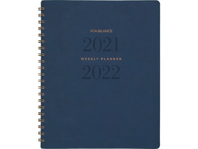 2021-2022 AT-A-GLANCE 8.5 x 11 Academic Planner, Signature, Navy (YP905A-20-22)
