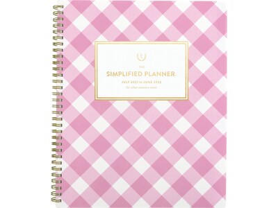 2021-2022 AT-A-GLANCE 8.5 x 11 Academic Planner, Simplified, White/Pink (EL62-905A-22)