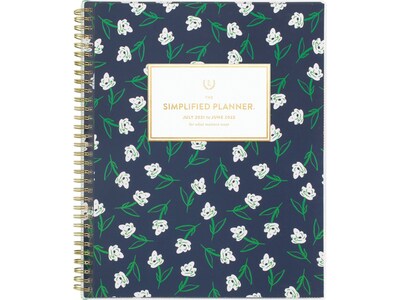 2021-2022 AT-A-GLANCE 8.5 x 11 Academic Planner, Simplified, Navy/White/Green (EL61-901A-22)