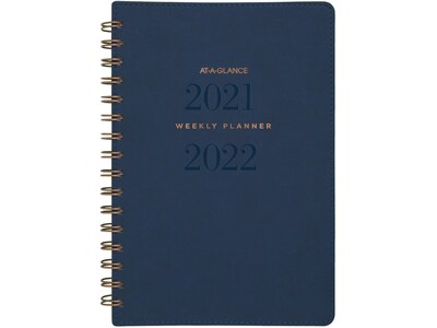 2021-2022 AT-A-GLANCE 5.5 x 8.5 Academic Planner, Signature, Navy (YP200A-20-22)