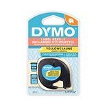 DYMO LetraTag 91332 Label Maker Tape, 0.5W, Black On Yellow
