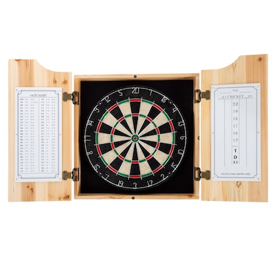 Trademark Games™ Pro Style Board/Darts Solid Wood Dart Cabinet Set