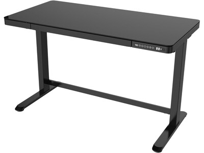 FlexiSpot 48W Electric Adjustable Glass Top Standing Desk, Black (EG8B-E)