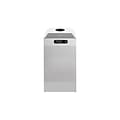 Rubbermaid Silhouettes Steel Recycling Container For Cans and Bottles, 29 Gallons, Silver (FGDCR24CSM)