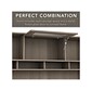 Bush Furniture Cabot 60"W L-Shaped Desk with Hutch and 5-Shelf Bookcase, Ash Gray (CAB011AG)
