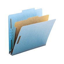Smead 100% Recycled Pressboard Classification Folder, 1 Divider, 2 Expansion, Letter, Blue (13721)
