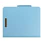 Smead 100% Recycled Pressboard Classification Folder, 1 Divider, 2" Expansion, Letter, Blue, 10/Box (13721)