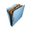 Smead Recycled Heavy Duty Pressboard Classification Folder, 2 Expansion, Letter Size, Blue, 10/Box