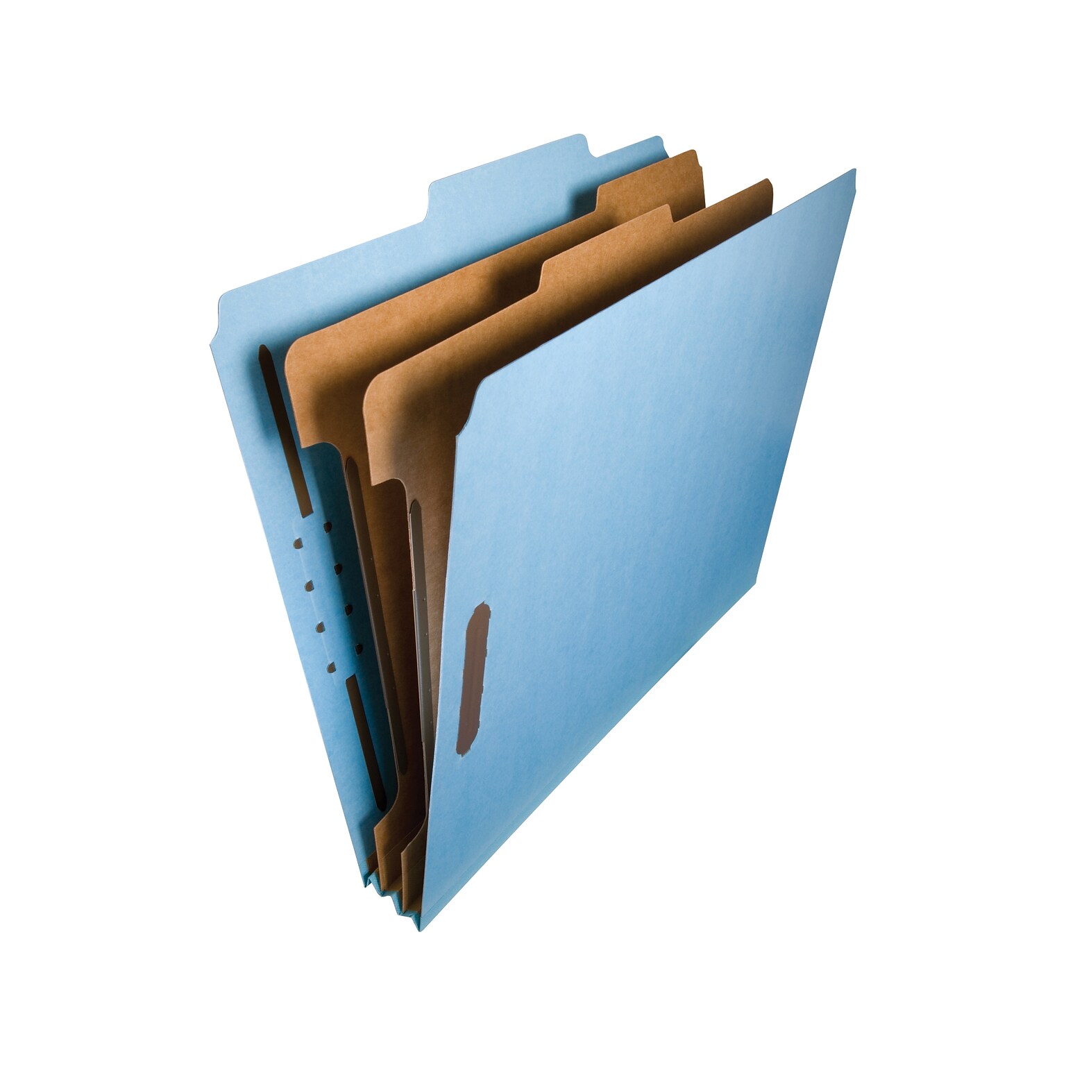 Smead 100% Recycled Pressboard Classification Folder, 2 Dividers, 2 Expansion, Letter, Blue 10/Box (14021)
