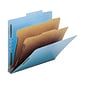 Smead 100% Recycled Pressboard Classification Folder, 2 Dividers, 2" Expansion, Letter, Blue (14021)