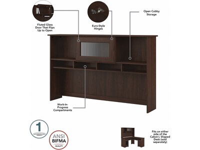 Bush Furniture Cabot 60"W Desktop Hutch, Modern Walnut (WC31031)