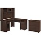 Bush Furniture Cabot 60" L-Shaped Desk with Hutch and Lateral File Cabinet, Modern Walnut (CAB005MW)