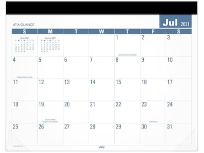 2021-2022 AT-A-GLANCE 17 x 21.75 Academic Desk Pad Calendar, White (SKLPAY-32-22)