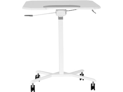 Techni Mobili Mixed Materials Mobile Presentation Cart with Lockable Wheels, White (RTA-B008-WHT)