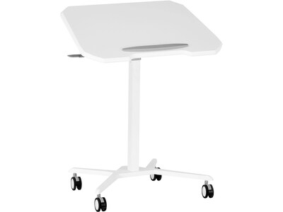 Techni Mobili Mixed Materials Mobile Presentation Cart with Lockable Wheels, White (RTA-B008-WHT)