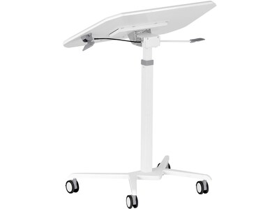 Techni Mobili Mixed Materials Mobile Presentation Cart with Lockable Wheels, White (RTA-B008-WHT)