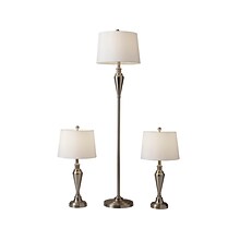 Simplee Adesso Glendale Antique Brass Floor Lamps with Drum Shades, 3/Set (1583-22)