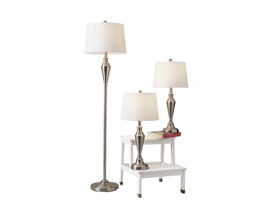 Simplee Adesso Glendale Antique Brass Floor Lamps with Drum Shades, 3/Set (1583-22)