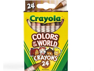 Crayola Colors of the World Crayons, Assorted Colors, 24/Pack (52-0108)