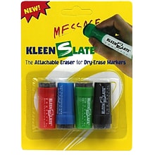 KleenSlate Erasers for Dry Erase Markers, Assorted Colors, 4 Erasers/Pack, 6 Packs/Bundle (KLS0432)