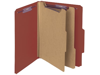 Smead Standard Top Classification Folder, Letter Size, Red, 10/Box (14073)