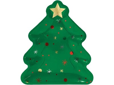 Amscan Christmas Plate, Green, 8/Set, 2/Pack (430790)