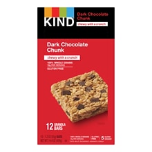 KIND Healthy Grains Gluten Free Dark Chocolate Chunk Nut Bar, 12 Bars/Box (PHW18082)