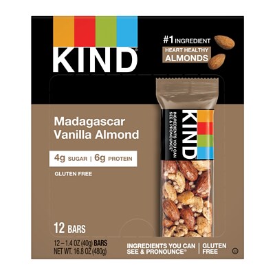 KIND Bar, Madagascar Vanilla Almond, 1.4 Oz., 12/Box (PHW17850)
