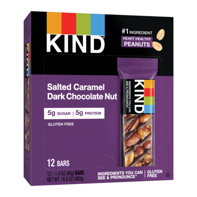 KIND Kind Gluten Free Salted Caramel & Dark Chocolate Nut Bar, 12 Bars/Box (PHW26961)