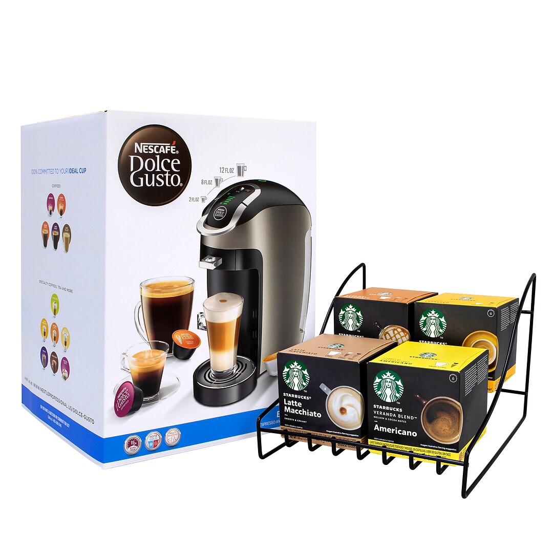 Nestle Nescafe Dolce Gusto Esperta 2 With 4 Starbucks Coffee Rack Bundle 6 Bundle 283 00062 Quill Com