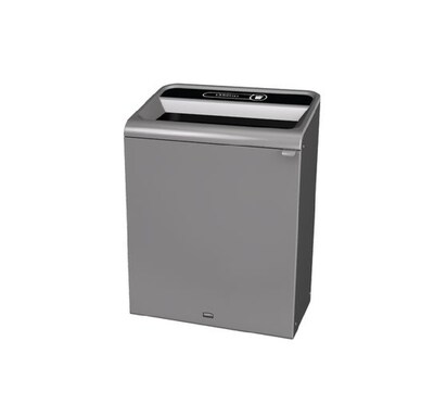 Rubbermaid Configure Stainless Steel Indoor Recycling Container (1 Stream), Landfill, 45 Gallons, Stenni Gray
