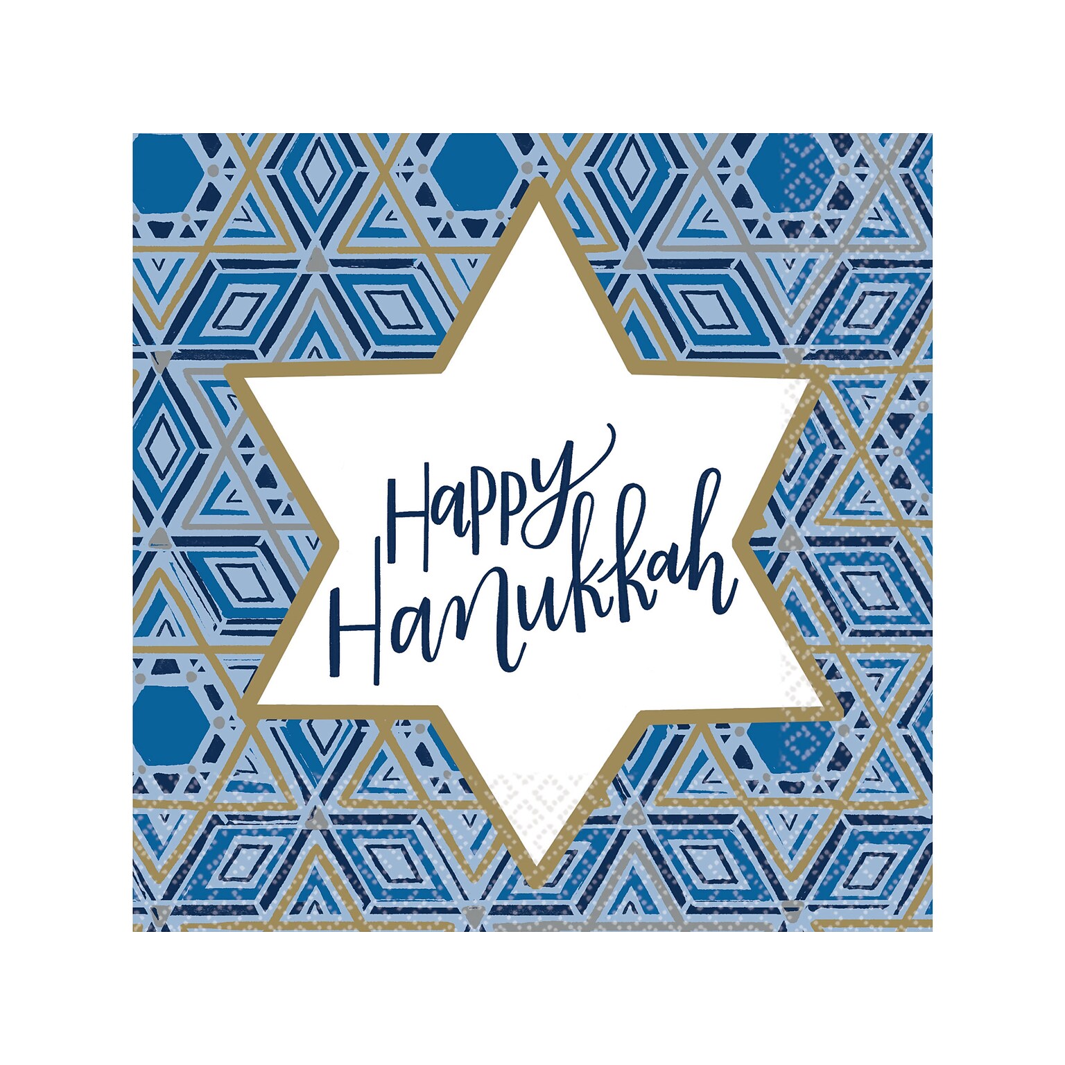 Amscan Festival of Lights Hanukkah Napkin, Multicolor, 36/Set, 2/Pack (71262)