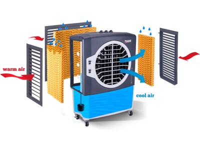 Mason & Deck Evaporative Portable Air Cooler, with Remote Control, Gray (ME1MOGO)