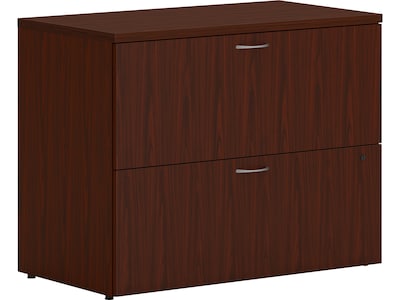 HON Mod 2-Drawer Lateral File Cabinet, Locking, Letter/Legal, Traditional Mahogany, 36 (HONLLF3620L