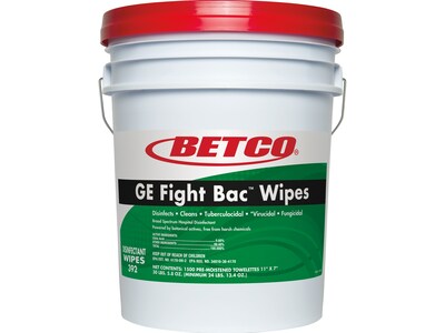 Betco GE Fight Bac Disinfecting Wipes, 1500 Wipes/Container, 1500/Pack (392F500)
