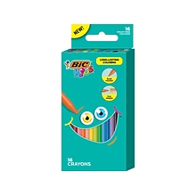 BIC Kids Crayons, 16/Pack (BKPC16-AST)