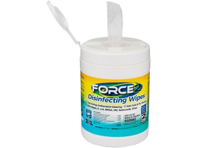 2XL Corp Force2 Disinfecting Wipes, Lemon Citrus Scent, 220 Wipes/Canister (MC7070)