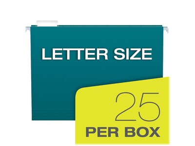 Pendaflex Recycled Hanging File Folders, 1/5-Cut Tab, Letter Size, Assorted Colors, 25/Box (PFX81667)