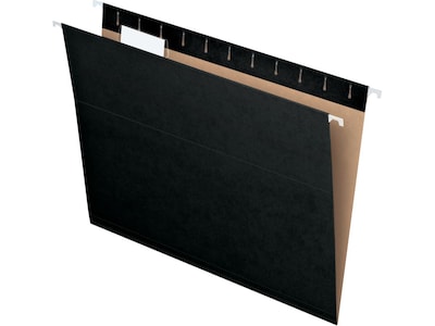 Pendaflex Hanging File Folder, 1/5-Cut Tab, Letter Size, Black, 25/Box (PFX81605)