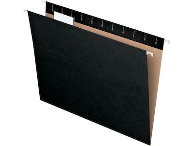 Pendaflex Recycled Hanging File Folder, 1/5-Cut Tab, Letter Size, Black, 25/Box (PFX81605)