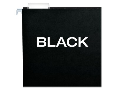 Pendaflex Recycled Hanging File Folder, 1/5-Cut Tab, Letter Size, Black, 25/Box (PFX81605)