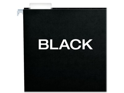 Pendaflex Hanging File Folder, 1/5-Cut Tab, Letter Size, Black, 25/Box (PFX81605)