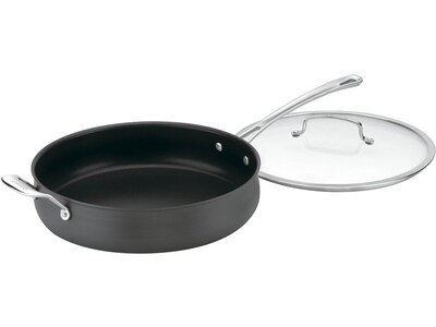 Cuisinart Chef's Classic Aluminum/Stainless Steel 5 Qt. Frying Pan, Black (6433-30H)